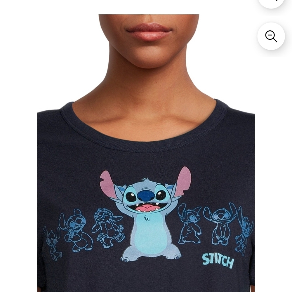 Disney Womens  T-Shirt with Stitch in Dark Blue